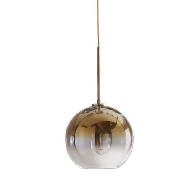 โคมไฟห้อยเพดานกระจกสีทอง แบบไล่เฉดสี