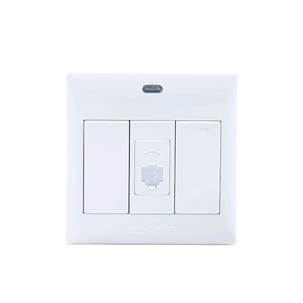 ปลั๊กไฟ Haco รุ่น M3-P10 เต้ารับโทรศัพท์ 1ช่อง 4สาย