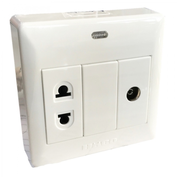 ปลั๊กไฟเพาเวอร์ Haco รุ่น M3-XTR เต้ารับโทรทัศน์ 1ช่อง