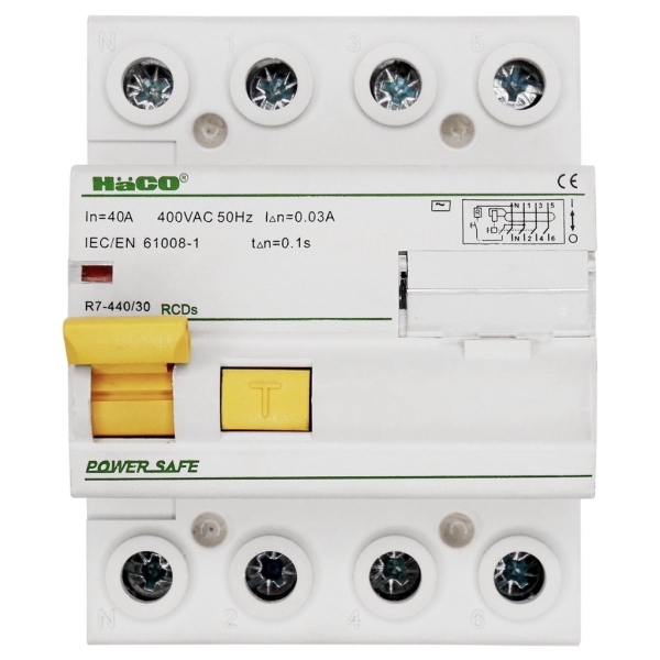 เมนเบรคเกอร์กันดูด Haco รุ่น R7-440/30 4P 40A