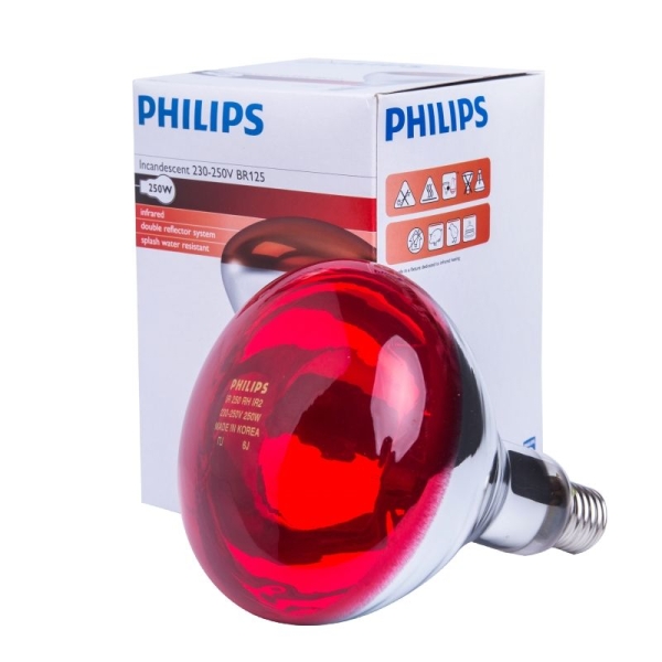 หลอดอินฟาเรด Philips/Slight รุ่น BR125 220V 250W E27 Red สีแดง