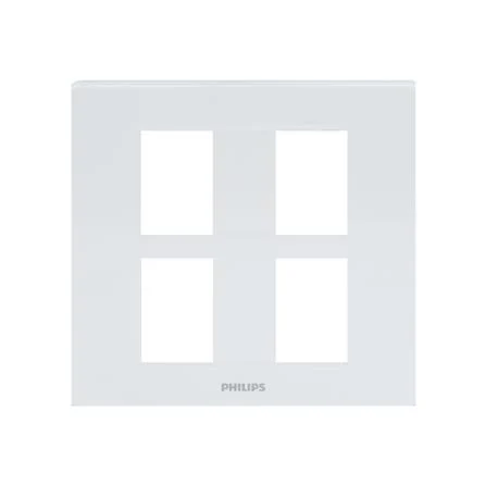 หน้ากาก Philips รุ่น Leaf Cover 4M + Grid 4 ช่อง สีขาว