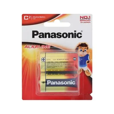 ถ่านไฟฉาย Panasonic รุ่น LR14T/2B Alkaline Size C 1.5 V (แพ็ค2)