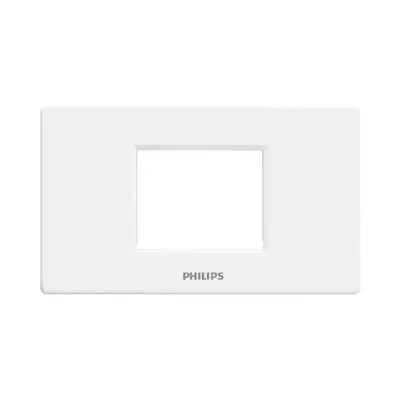 หน้ากาก Philips รุ่น Leaf Cover 2M +Grid 2 ช่องกลาง สีขาว