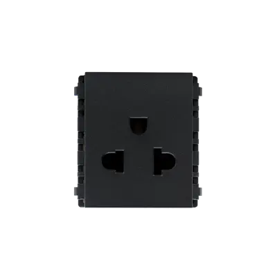 ปลั๊กไฟ Philips รุ่น Leaf Simplex 2P+E us-eu เดียว 3ขา เทาดํา