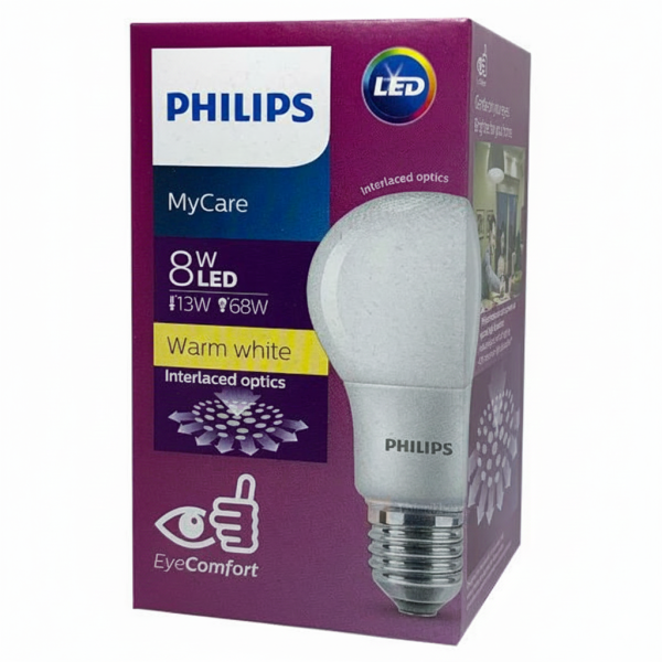 หลอด LED Philips รุ่น LEDbulb MyCare 8-76W E27 30000K Warm White