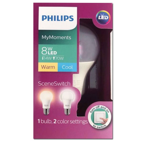 หลอด LED Philips รุ่น Scene Switch Warm/Cool 8-70W