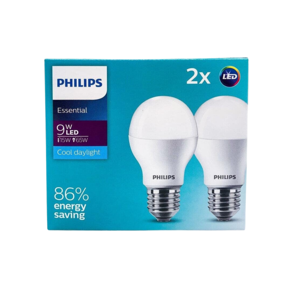 (แพ็คx2) หลอด LED Philips รุ่น LEDbulb Essential 9-80W E27 30K