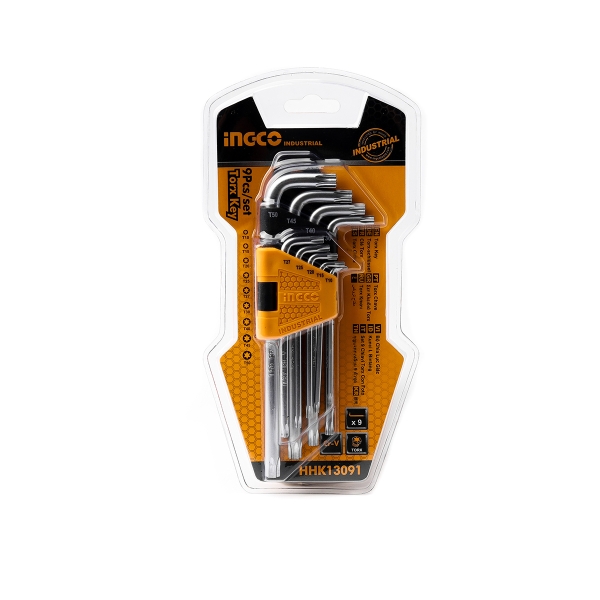 ประแจหกเหลี่ยม INGCO รุ่น HHK13091 9ตัวชุด (หัวท๊อกซ์)