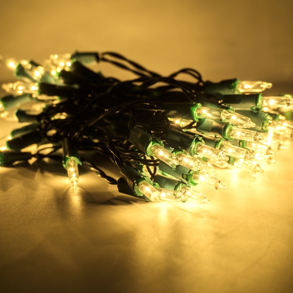 ไฟหยดนํ้า LED สีวอร์มไวท์ หัวขุ่น สายเขียว (กระพริบ)