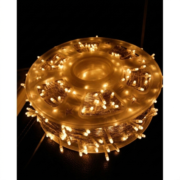 ไฟหยดนํ้า LED 600 หัว 100 เมตร สีวอมส์ไวท์ ไม่กระพริบ