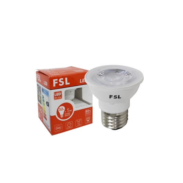 หลอด LED FSL รุ่น 5W E27 PAR16 3000K วอร์มไวท์