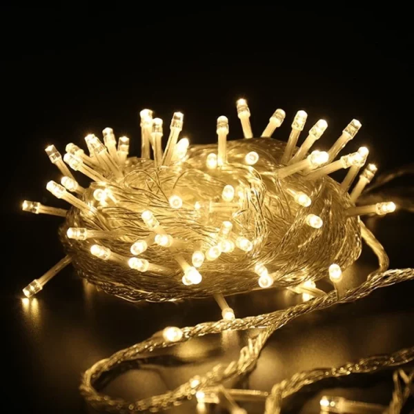 ไฟหยดนํ้า LED Supot วอร์มไวท์ กันนํ้า (ไม่กระพริบ) 8M 80led