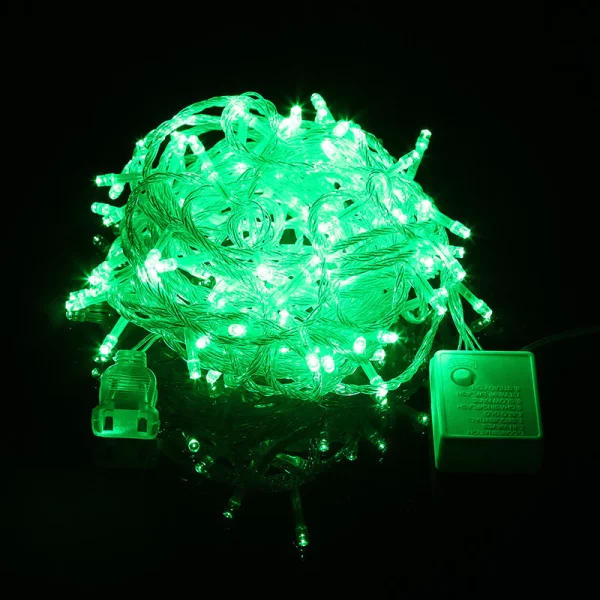 ไฟหยดนํ้า LED สีขาว สายเขียว (ไม่กระพริบ)