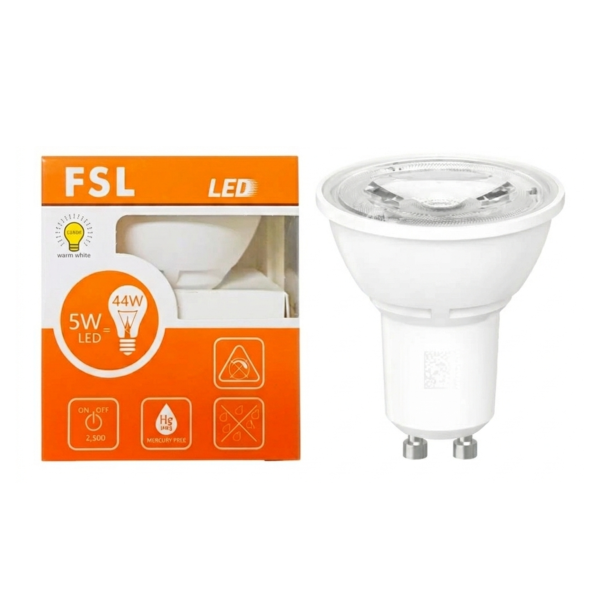 หลอด LED FSL รุ่น LED 5W MR16 220V 3000K วอรม์ไวท์