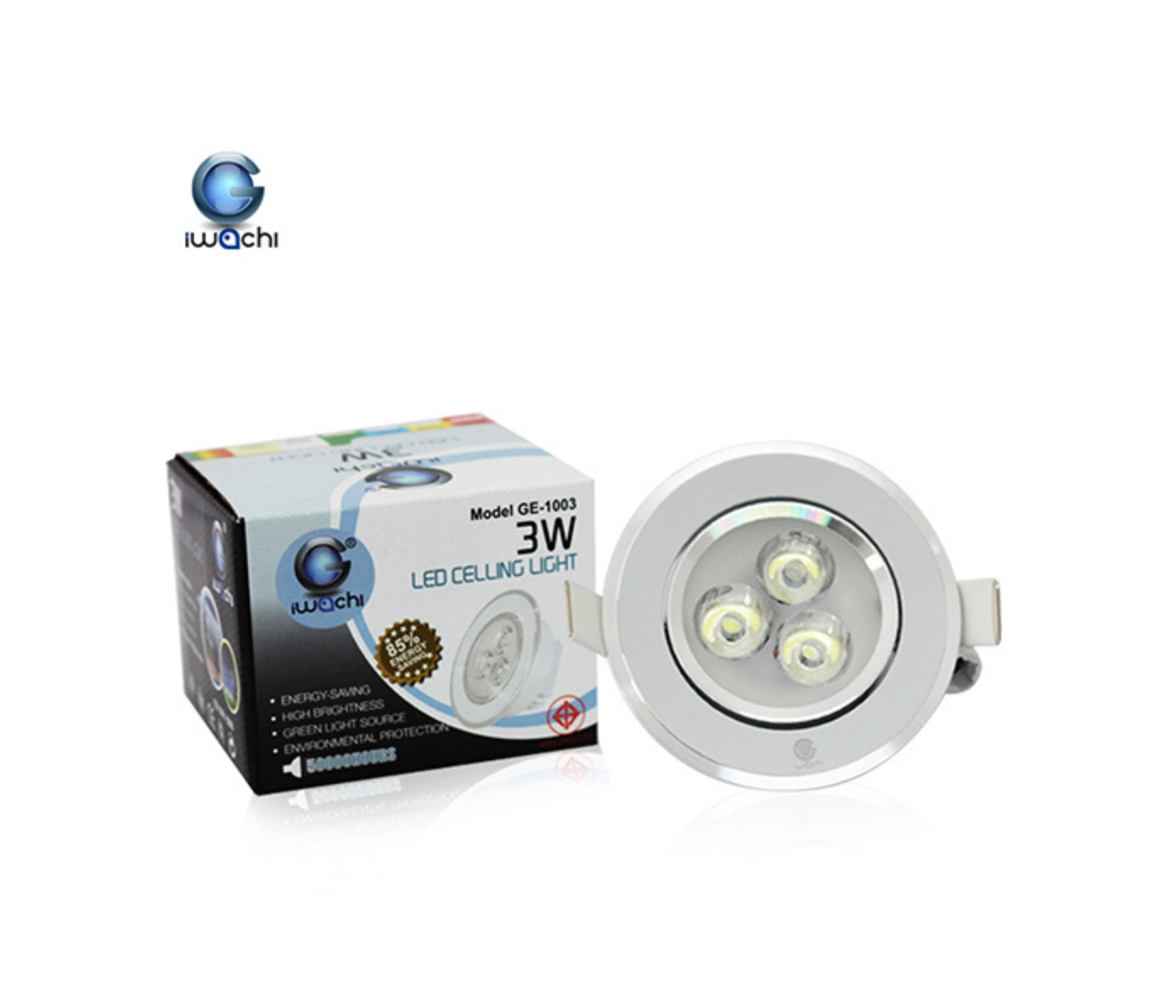 โคมดาวน์ไลท์ LED iwachi รุ่น GE-1003 3W 6500k เดย์ไลท์