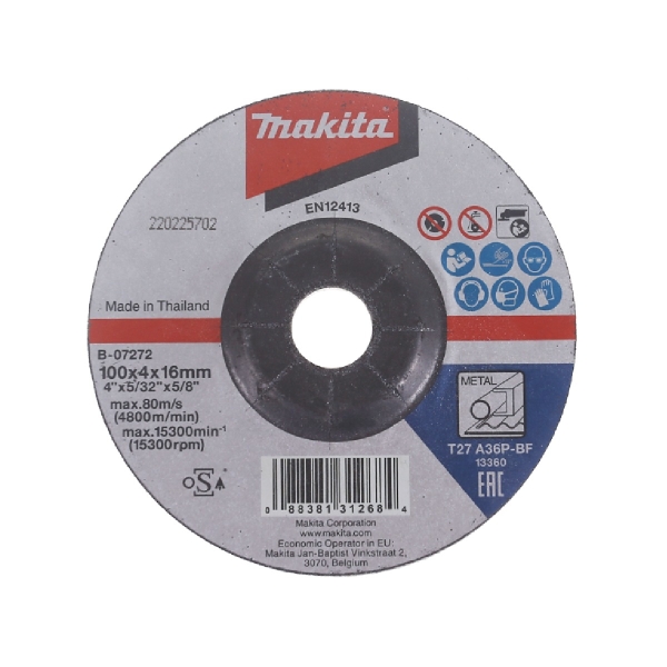 ใบเจียร์ Makita # B 07272 ขนาด (100*4*16) 4"