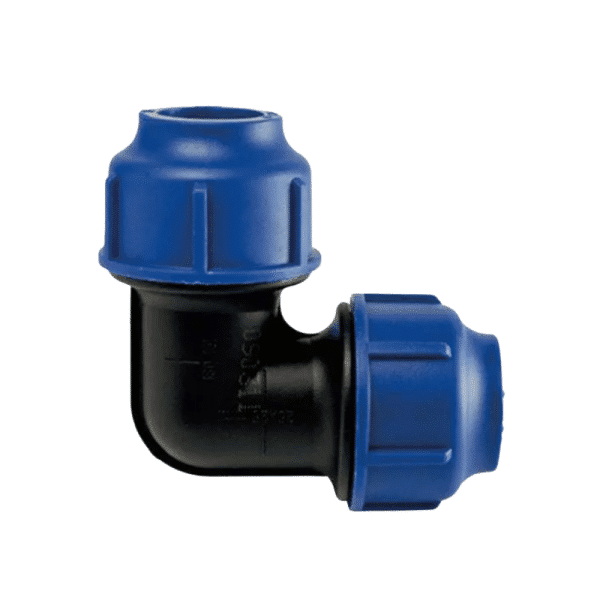 ข้องอ HDPE 90 องศา ขันล็อค # 01-E ( 20 x 20 mm.)
