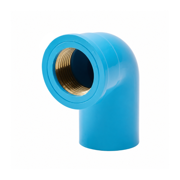 ข้องอ90 PVC (ฟ้า) เกลียวในทองเหลือง 3/4"