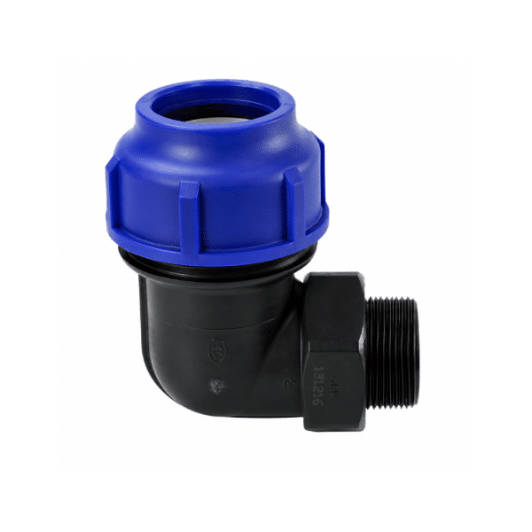 ข้องอเกลียวนอก HDPE ชนิดขันล็อคขนาด 40 mm x 1 1/4"