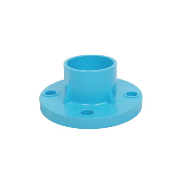 หน้าแปลน ชนิดหน้าจานเรียบ PVC (ฟ้า) 4"